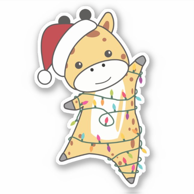 Girafe Girafe Animaux d'hiver Sticker (Devant)