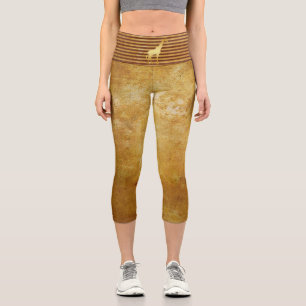 girafe Gold Capri Leggings