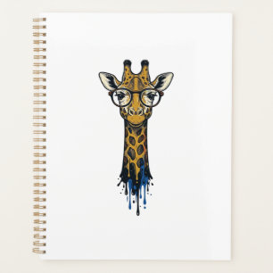 Girafe Gravé Vintage Avec Design De Lunettes_1