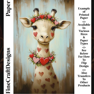 Girafe, Guirlande de fleurs en forme de cœur CH8 P
