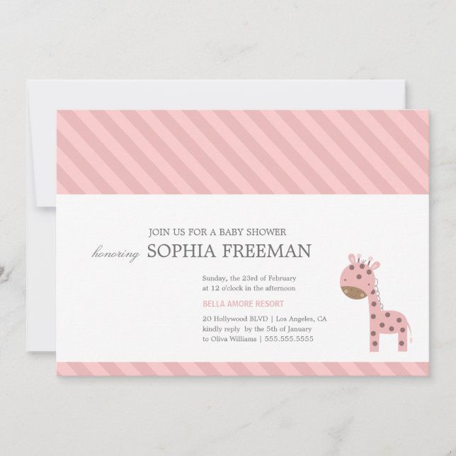 GIRAFE | INVITATION BABY SHOWER (Devant)