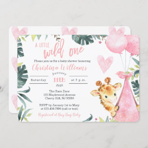 Girafe Invitations pour une fille