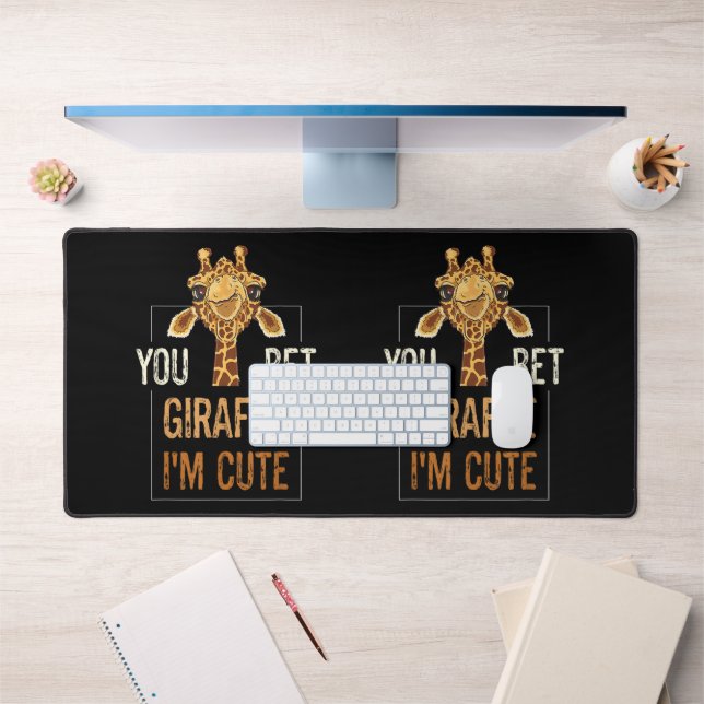 Girafe Mignonne Sarcastique Amoureuse des Animaux  (Bureau 1)