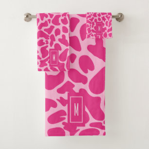 Girafe Monogramme Motif Peau Rose Impression Anima