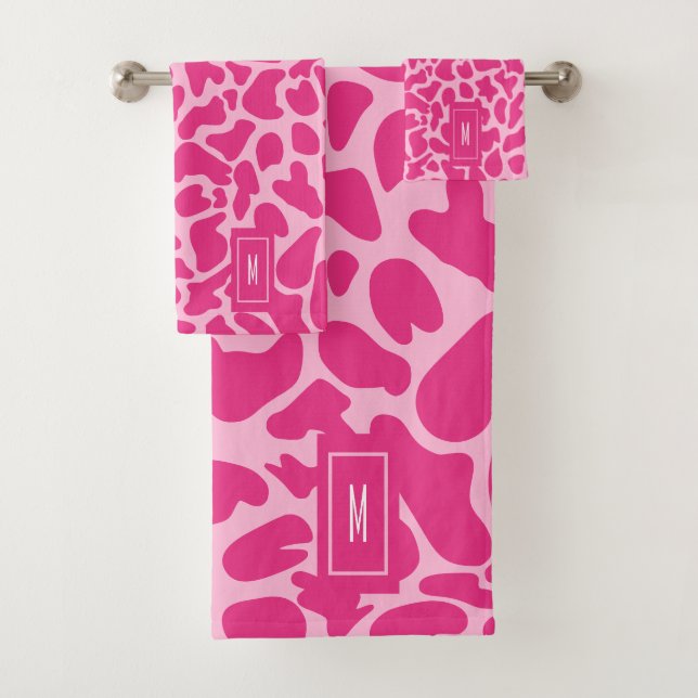 Girafe Monogramme Motif Peau Rose Impression Anima (En situation)
