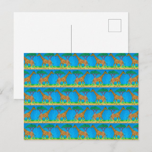 Girafe (motif) - Carte postale (Devant / Derrière)