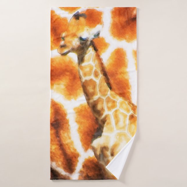 Girafe nouveau-né (Serviette de bain)