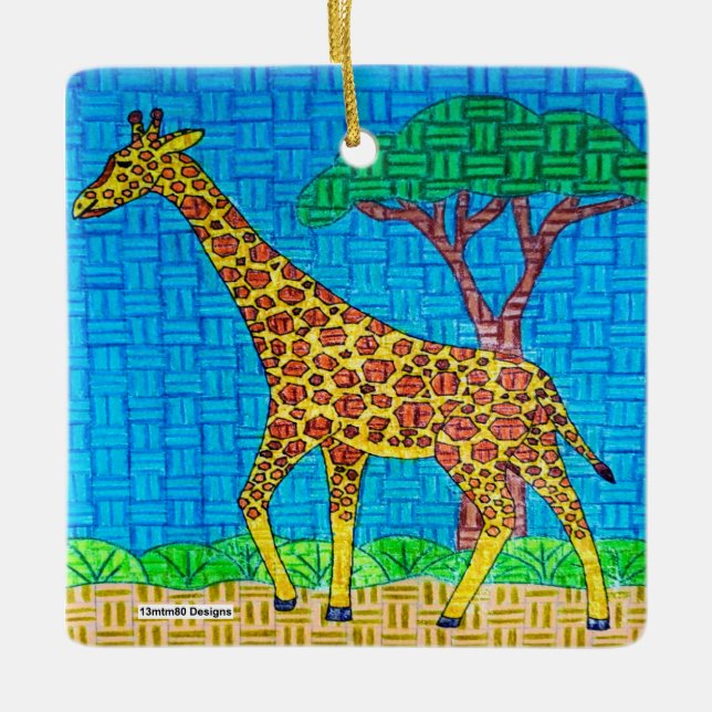 Girafe - Ornement en céramique (Devant)