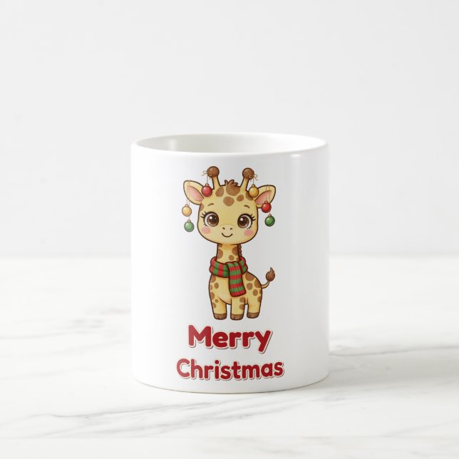 Girafe Ornements Mug Joyeux Noël (Centre)