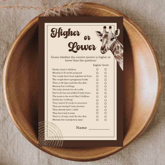 Girafe Safari neutre Jeu de bébé supérieur ou infé (Créateur téléchargé)