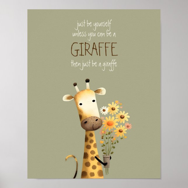 Girafe - Soyez vous-même Affiche pour nurserie enf (Devant)