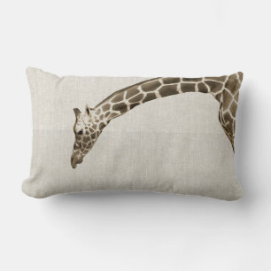 Girafe sur Linen Stripes Décorateur Coussin d'acce