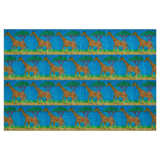 Girafe - Tissu de lin naturel (Fat Quarter)