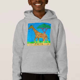 Girafe (vif) - Sweat à capuche pour garçon