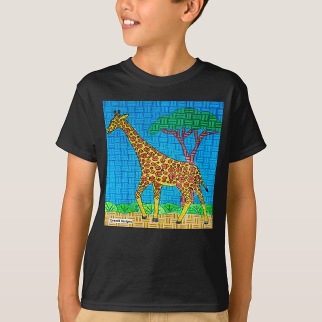 Girafe (vif) - T-Shirt Basique pour Garçon (Devant)