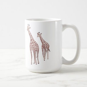 Girafes mère et enfant dessinant des tasses person