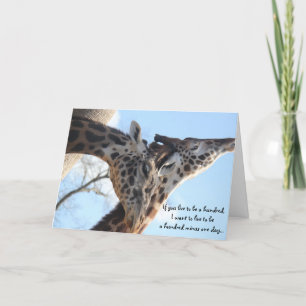 Girafes mignons, Carte d'anniversaire de mariage