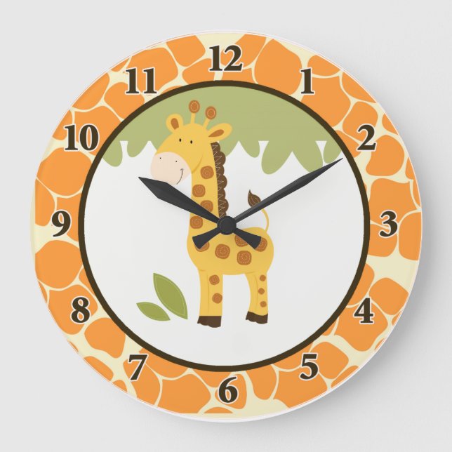 Giraffe Adventure 10.75 Horloge ronde à mur (Recto)