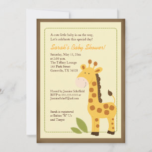 Giraffe Adventure 5x7 Baby shower Invitation