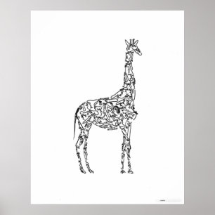 GIRAFFE - AFFICHE ANIMALE AMUSANTE
