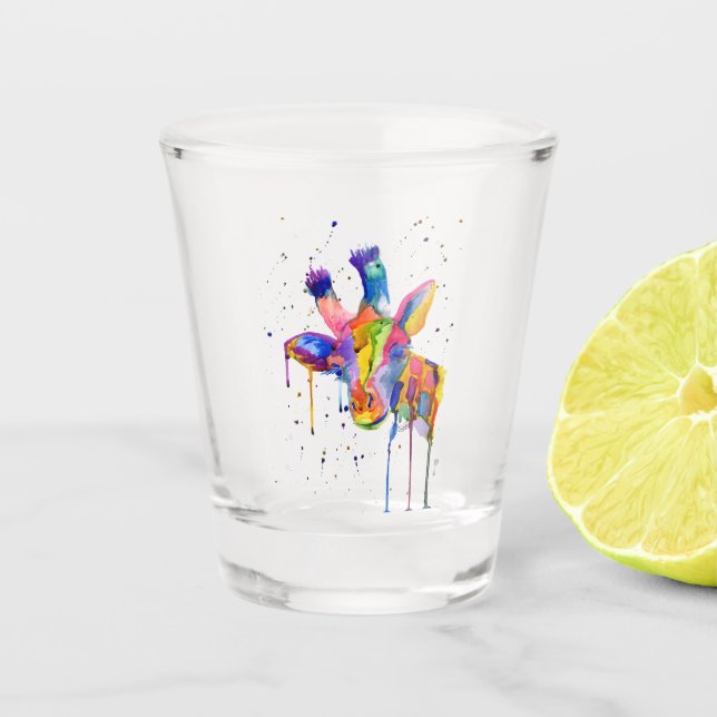 Giraffe arc-en-ciel Verre de tir (Devant)