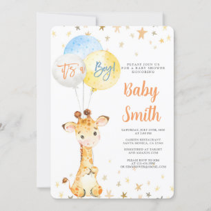 Giraffe Baby shower Invitation garçon