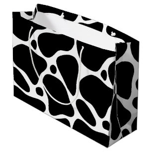 Giraffe blanche et noire Motif Grand sac cadeau