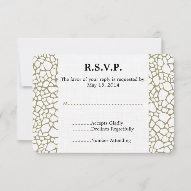 Giraffe blanche or Imprimer mariage RSVP (Devant)