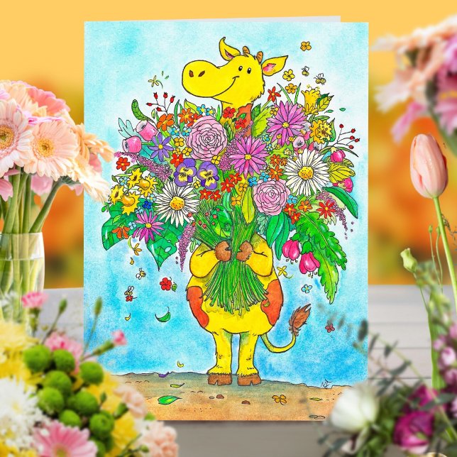 Giraffe bouquet carte de voeux par Nicole Janes (Créateur téléchargé)