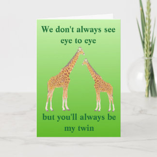 Giraffe Carte Anniversaire pour votre jumeau