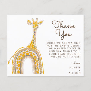 Giraffe Carte de remerciements