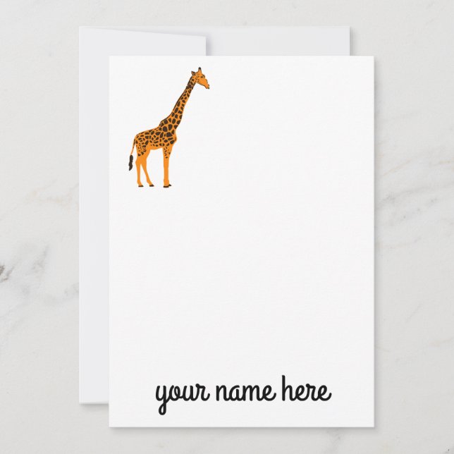 Giraffe Cartes pour notes de papeterie personnalis (Devant)