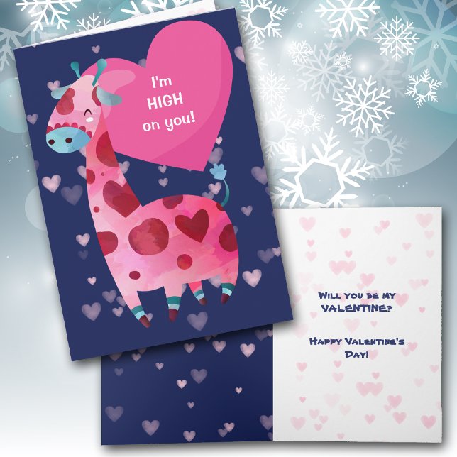 Giraffe chic sur votre carte Valentine (Créateur téléchargé)