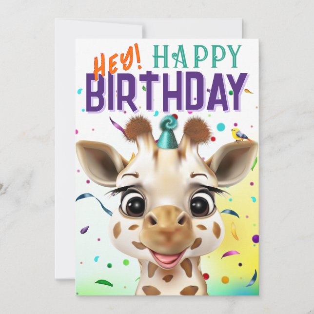 Giraffe Confetti Birthday (Devant)