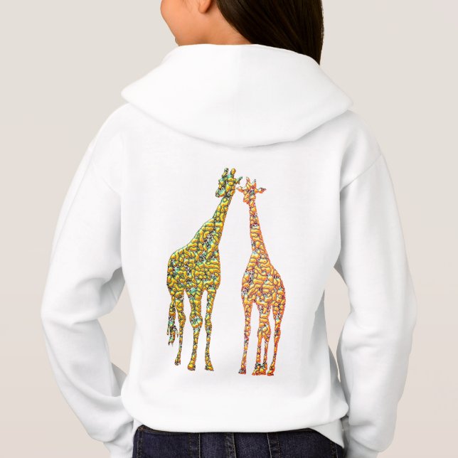 Giraffe Couple Sweat - shirt à capuche (Dos)