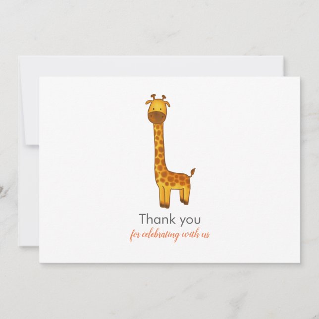 Giraffe Cute minimaliste Baby shower Merci (Devant)