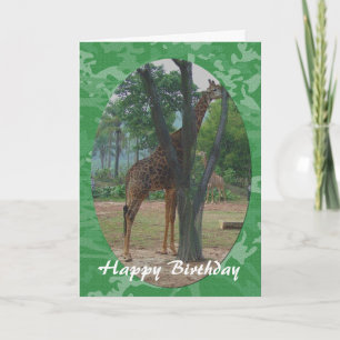 Giraffe dans cadre joyeux carte d'anniversaire