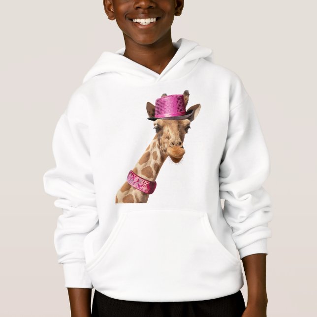 Giraffe dans un casquette rose étincelant (Devant)