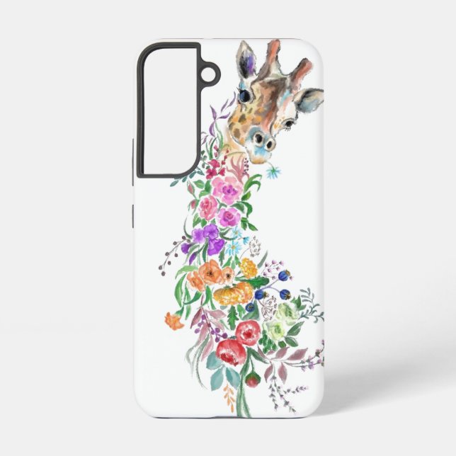Giraffe de fleurs Samsung Galaxy ou coque iphone (Verso)