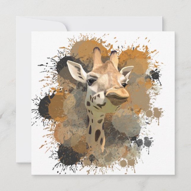 Giraffe de la faune africaine Abstraite peinture (Devant)