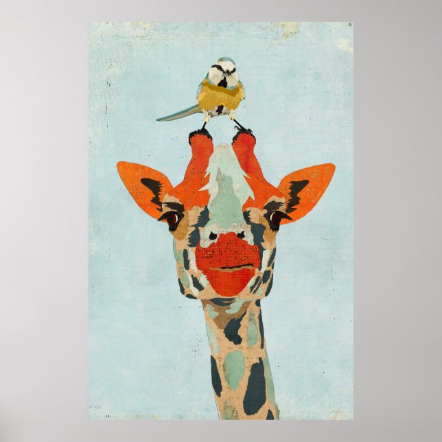 Giraffe de Pékin et Poster d'Art pour petits oisea (Devant)