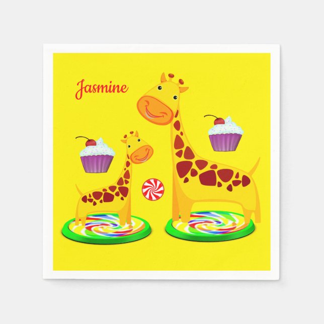 Giraffe de serviettes en papier (Devant)