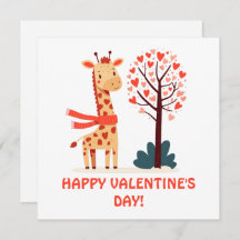 Giraffe de Valentines Whimsical mignonne avec arbr