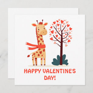 Giraffe de Valentines Whimsical mignonne avec arbr