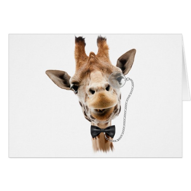 Giraffe drôle avec Bowtie et Monocle (Devant horizontal)