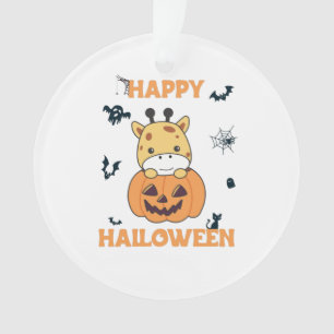 Giraffe En Giraffes Cute Citrouille Joyeux Hallowe