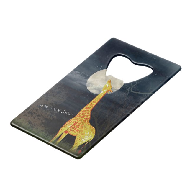 Giraffe et Lune | Ouverture de bouteille personnal (Devant Angle)