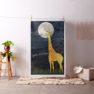 Giraffe et Lune Tissu de coton peigné personnali
