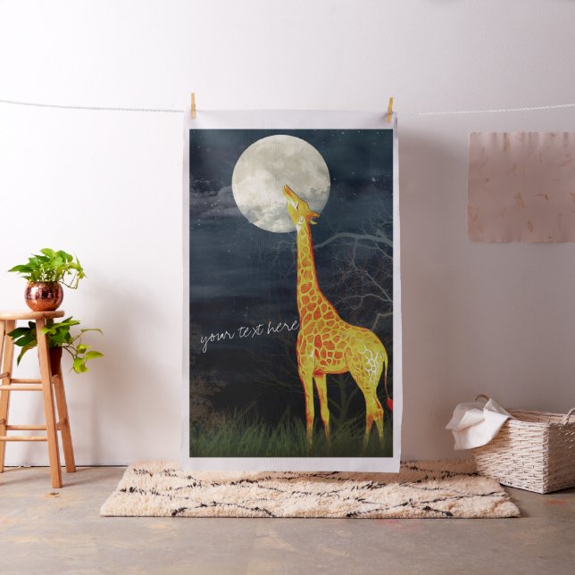 Giraffe et Lune | Tissu de coton peigné personnali (In Situ)