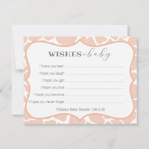 Giraffe fille rose voeux pour bébé